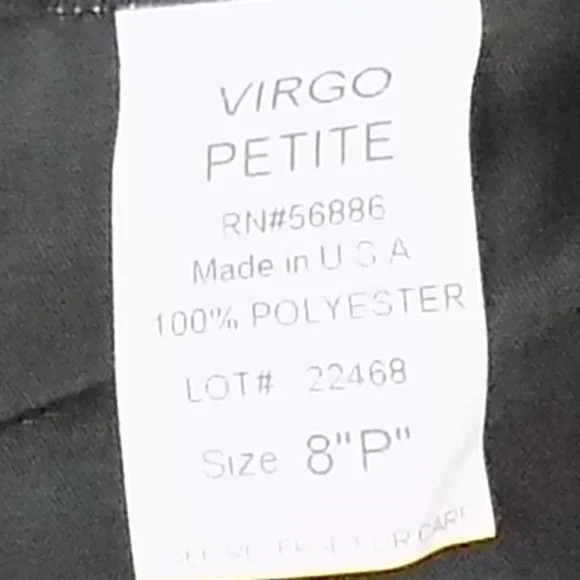 Virgo Petite Black Short Sleeve 1/2 Zip Back Full-Length Dress Size 8P NWT - Picture 10 of 10